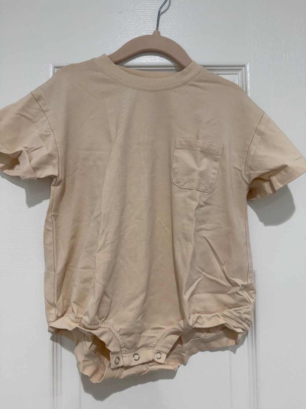 Winnie + Crew Cory Pocket Romper Beige 12-18 Months